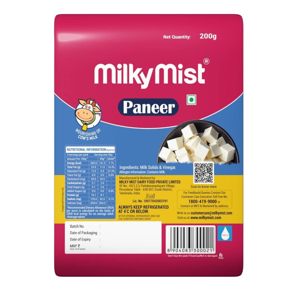 Milky Mist Paneer 200g - Top In Town Hypermarket