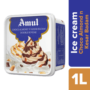 Amul Ice Cream Choco Almond & Kesar Badam Double Sundae 1L
