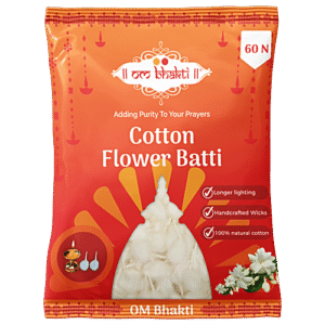 Om Bhakti Cotton Flower Batti 60 Pieces